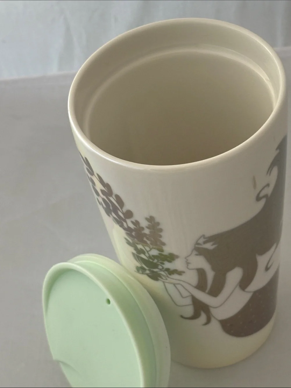 Starbucks Ceramic Mermaid Tumbler with Mint Lid